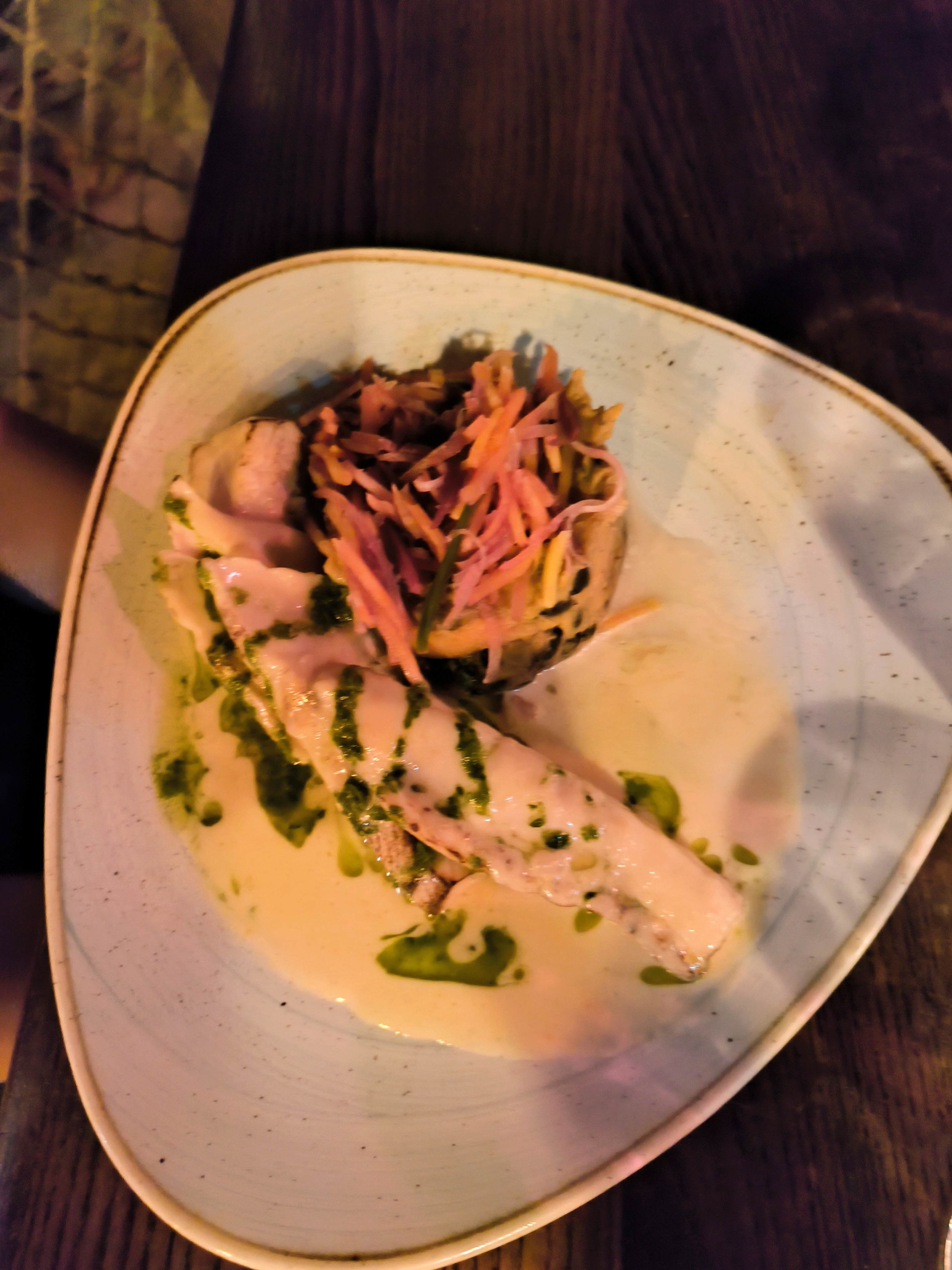 Marlon's Hauptgericht: Fisch mit Karottensalat