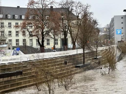 aktuell Hochwasser in der Sieg (Januar 2024)