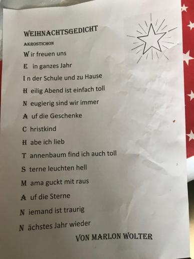 Marlon's selbstverfaßtes Weihnachtsgedicht