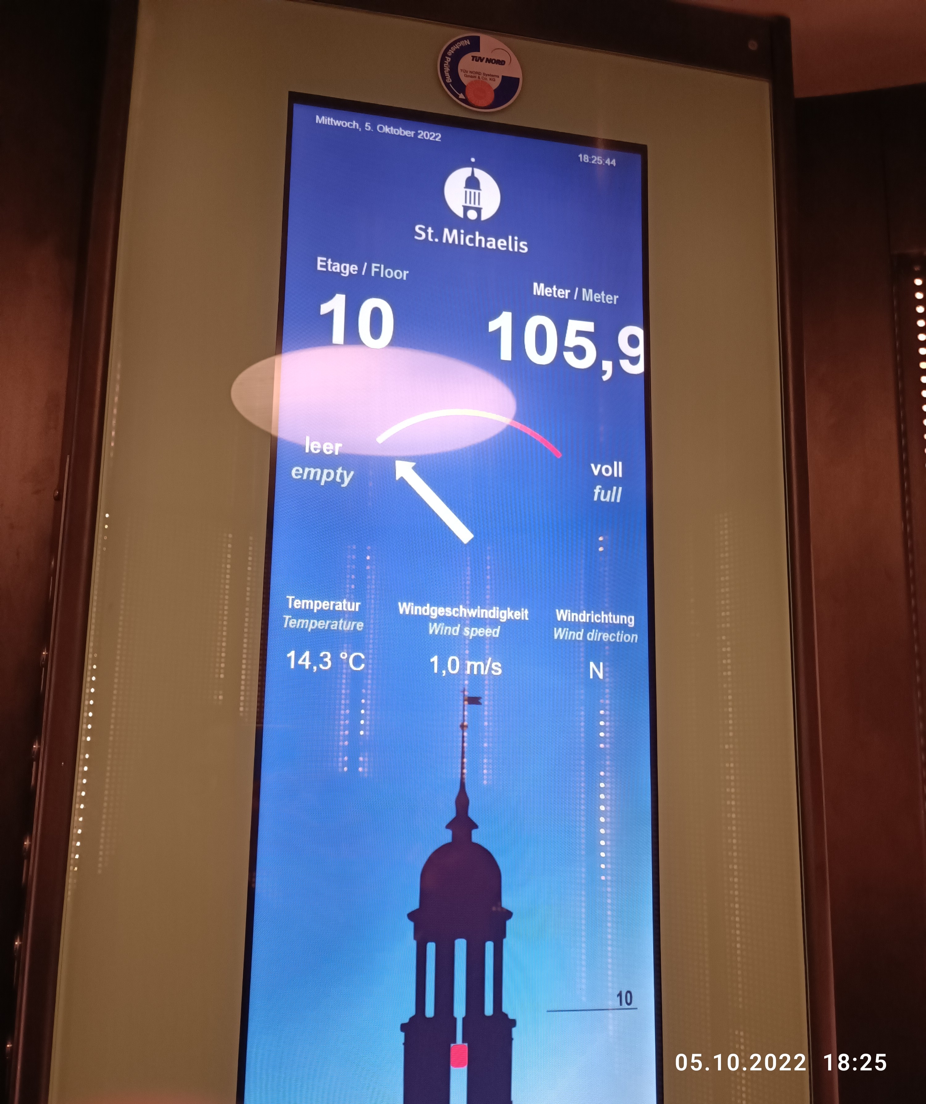 Es geht wieder runter... über 105m Höhe.