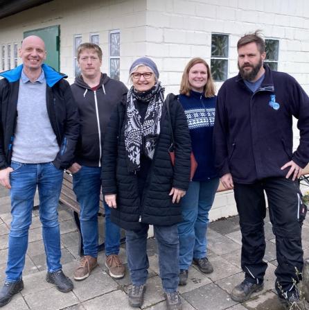 Der neue Vorstand in 2023 (v.l.n.r. 1. Vorsitzender Timo, 2. Vorsitzender Thomas,Schriftführerin Ulrike, Beisitzerin Jana und Kassierer Rolf))