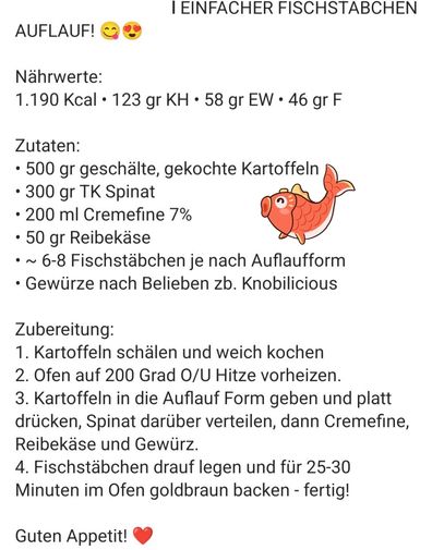 FISCHSTÄBCHEN-AUFLAUF