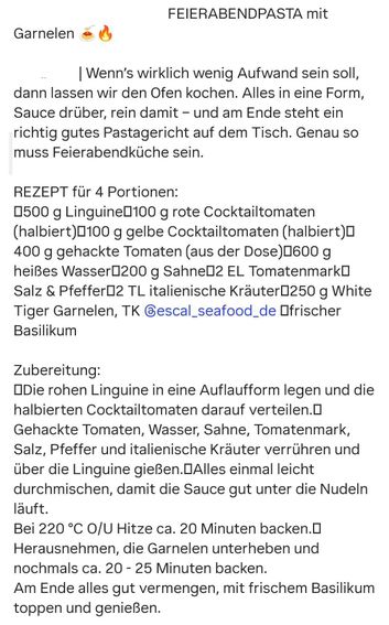 PASTA-FEIERABEND-BLECH (mit Garnelen)