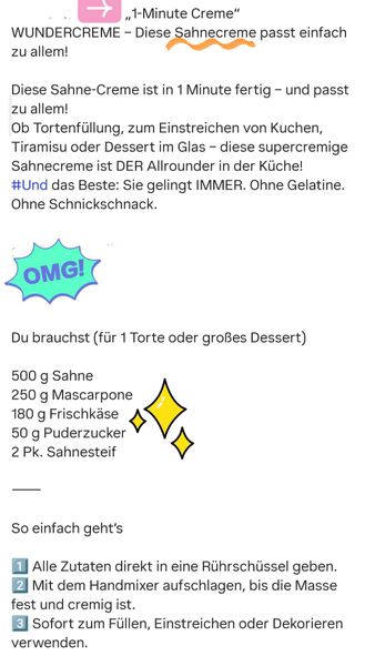 'WUNDERCREME' - DIE SAHNE-ALLROUNDER-CREME 