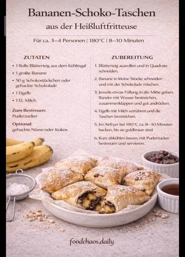 BANANEN-SCHOKO-TASCHEN (AUS DEM AIRFRYER)
