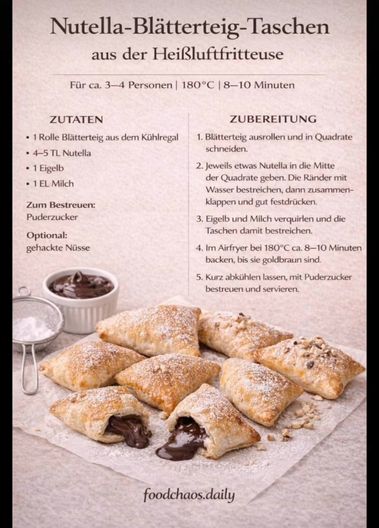 NUTELLA-BLÄTTERTEIG-TASCHEN (AUS DEM AIRFRYER)