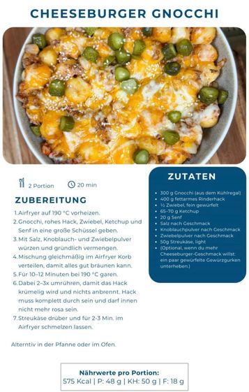 CHEESBURGER GNOCCHI (aus dem Airfryer)