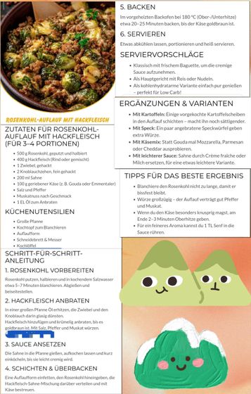 ROSENKOHL-AUFLAUF mit HACKFLEISCH
