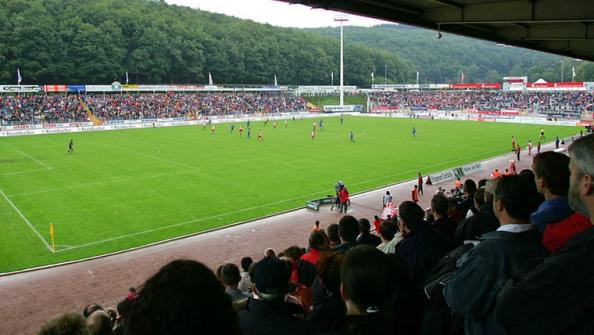 Das Leimbachstadion ist Heimat der Sportfreunde Siegen 